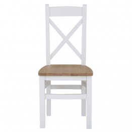 Foxstone Cross Back Chair Wooden Seat