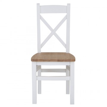 Foxstone Cross Back Chair Wooden Seat