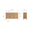 Stanhope Sideboard with 3 Drawers and Doors 