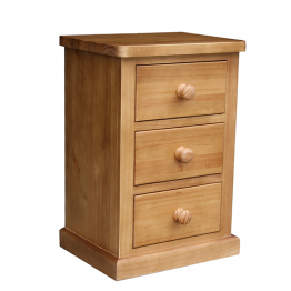 York Pine Bedroom Bedside 3 drawer - Standard