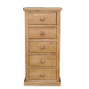 York Pine Bedroom Chest 5 Drawer Tall