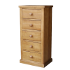 York Pine Bedroom Chest 5 Drawer Tall